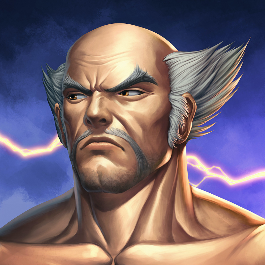 dxsinfinite, highres, mishima_heihachi, non-web_source, official_art, record, tekken, tekken_3