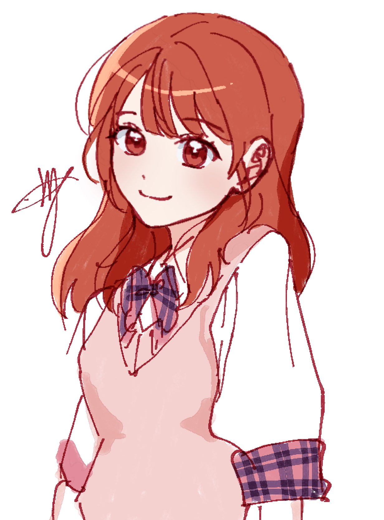 1girl, brown_eyes, closed_mouth, collared_shirt, commentary_request, harune_aira, highres, korean_commentary
