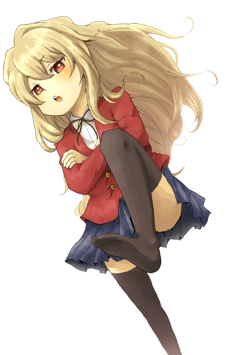 blonde_hair, brown_eyes, crossed_arms, feet, hatakuya, highres, long_hair, school_uniform