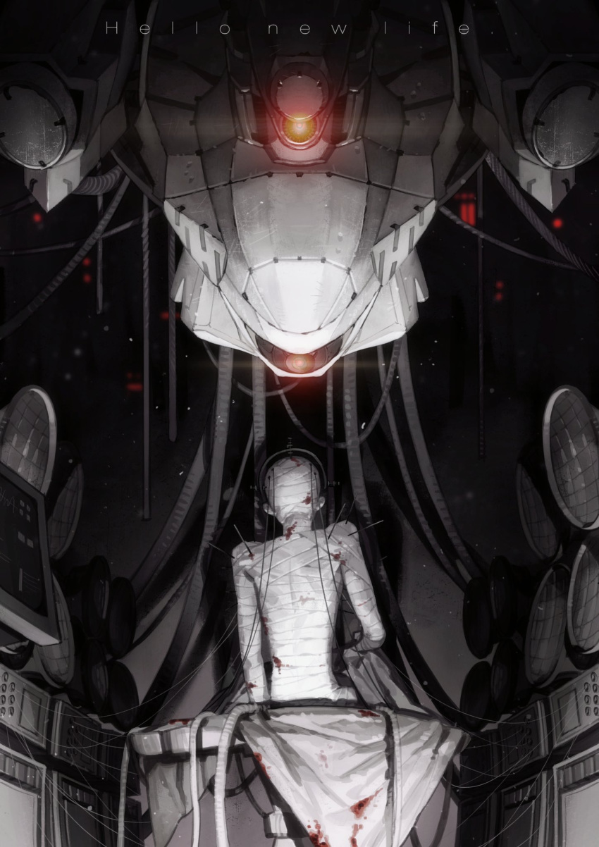 1other, 621_(armored_core_6), ambiguous_gender, armored_core, armored_core_6, bandaged_arm, bandaged_chest, bandaged_head