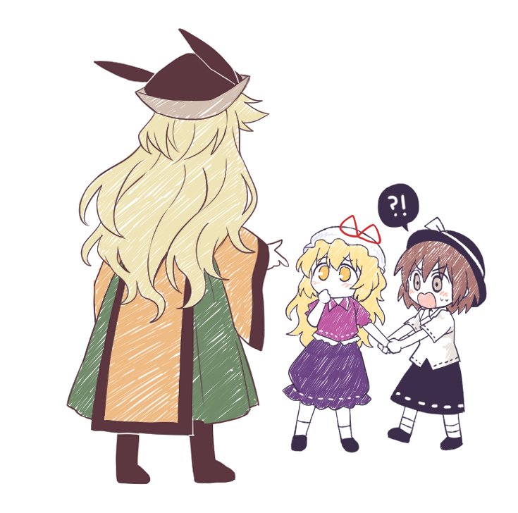 !?, 1girl, black_footwear, black_hat, black_skirt, blonde_hair, boots, brown_hat