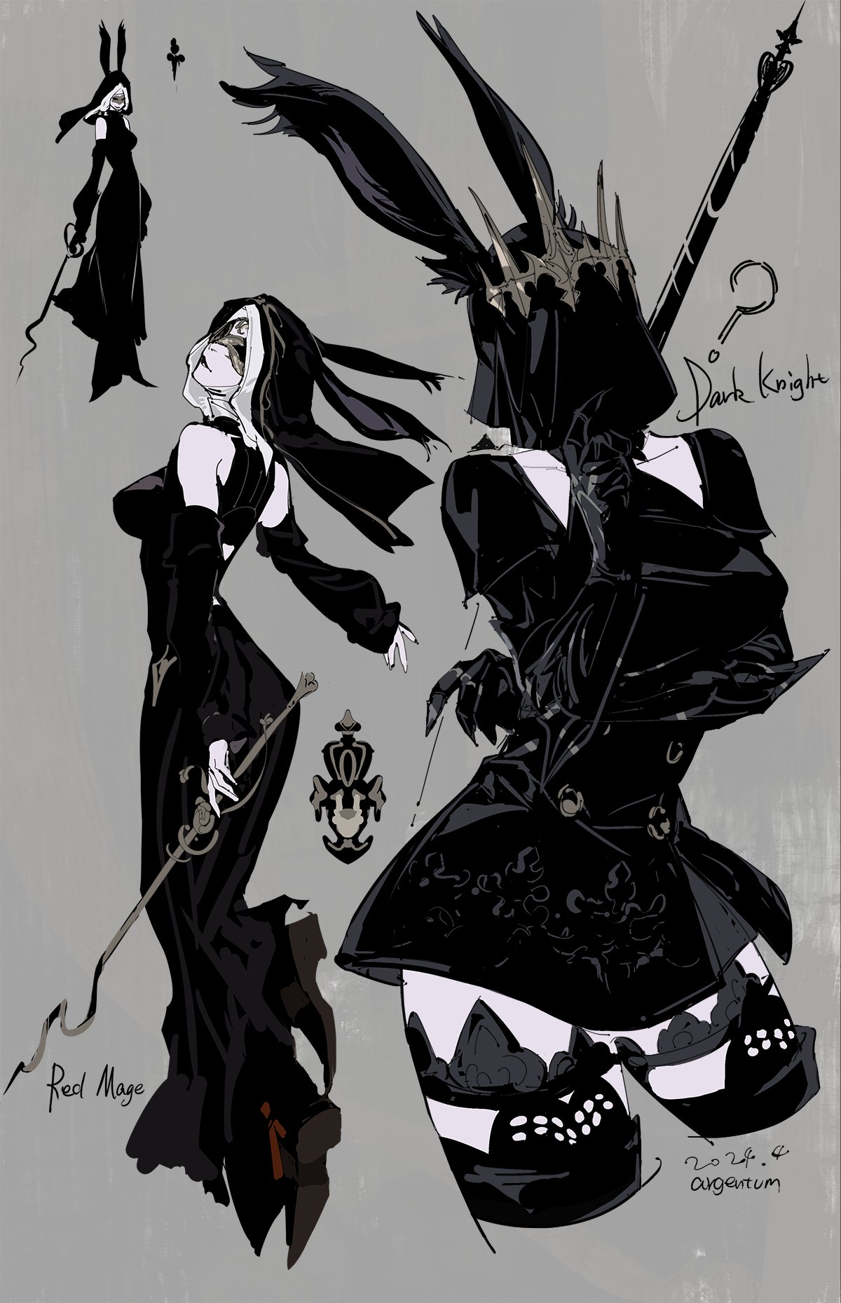 1girl, animal_ears, argentum_1121, artist_name, bare_shoulders, black_dress, black_gloves, breasts