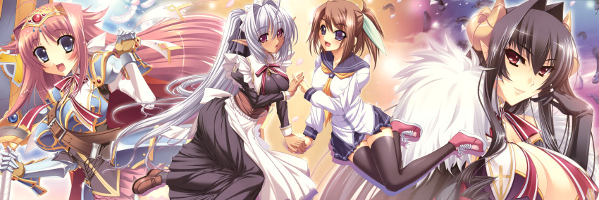 absurdres, armor, black_hair, brown_hair, dark_skin, estreia_vit, highres, horns