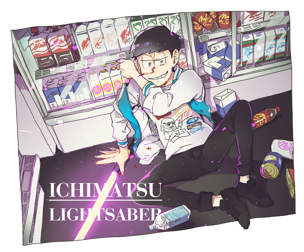 1boy, alternate_costume, black_footwear, black_pants, blood, blood_on_hand, blue_jacket, can