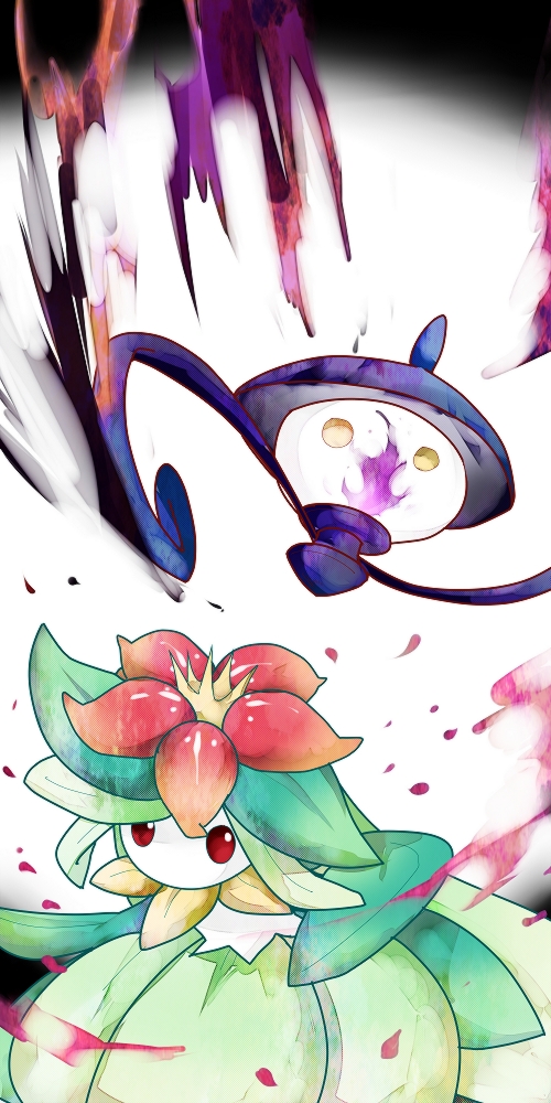 fire, flower, kona_sleipnir, lampent, lilligant, no_humans, pokemon, pokemon_(game), pokemon_black_and_white, pokemon_bw