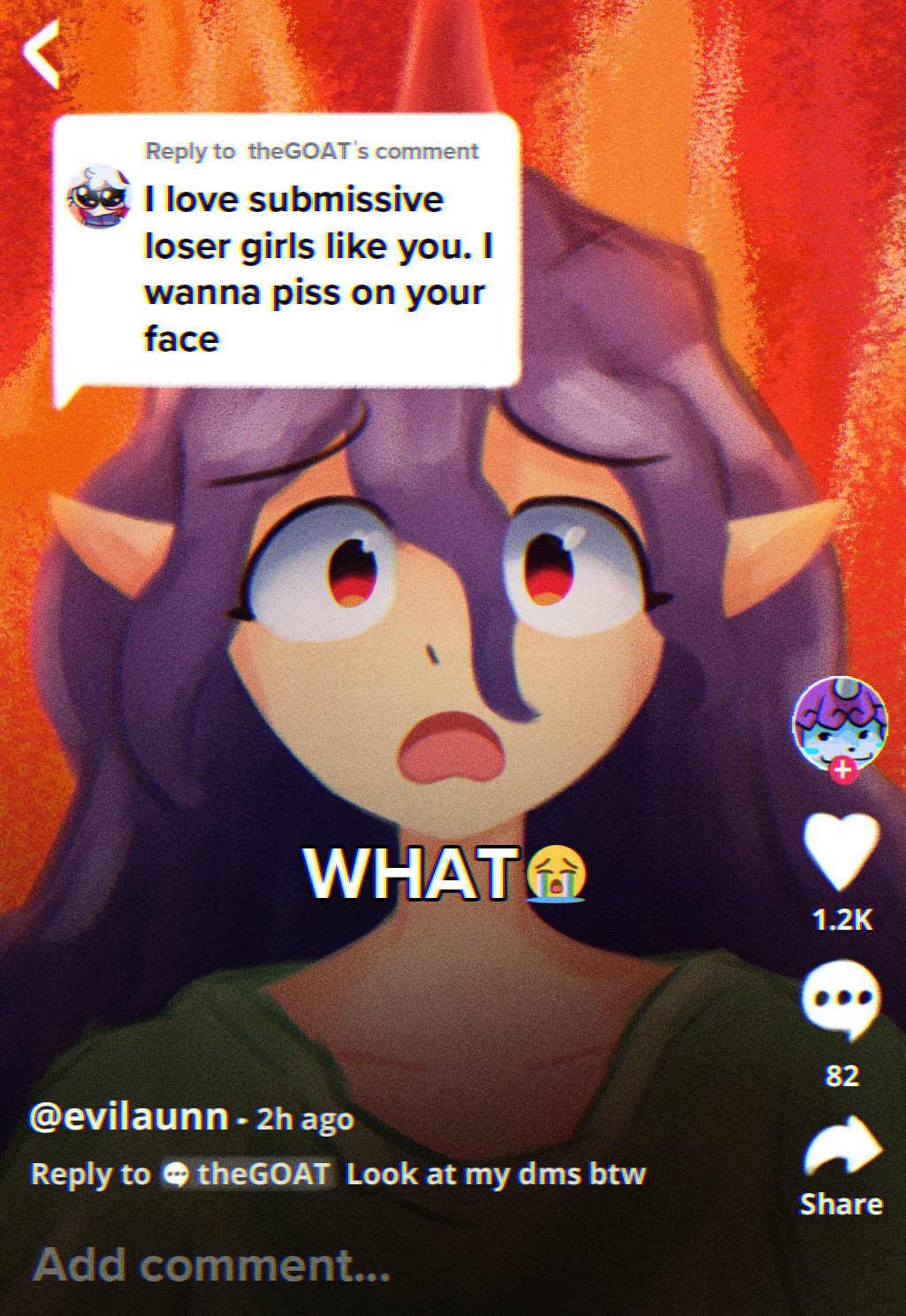 1girl, baggy_clothes, collarbone, d:, emoji, english_text, fake_phone_screenshot, fake_screenshot