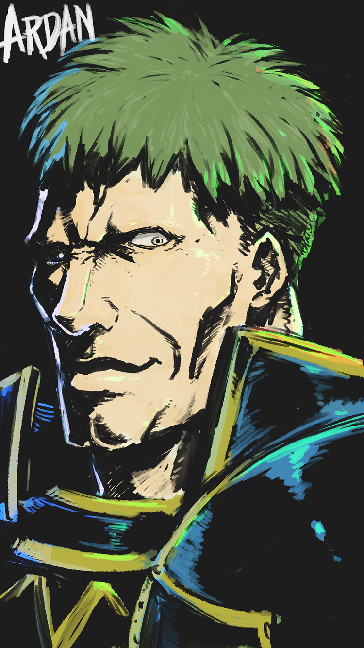 1boy, arden_(fire_emblem), armor, asukan, character_name, double_chin, fire_emblem, fire_emblem:_genealogy_of_the_holy_war