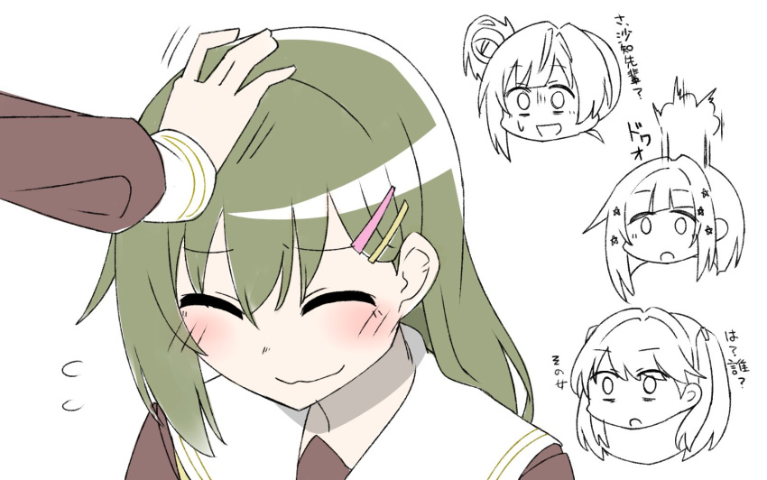 5girls, :o, ^_^, bags_under_eyes, blush, chibi, chibi_inset, closed_eyes