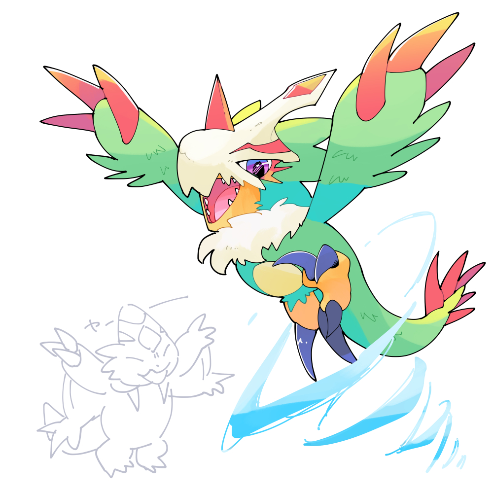 beak, bird, closed_eyes, digimon, digimon_(creature), dragon, eye_mask, feathers