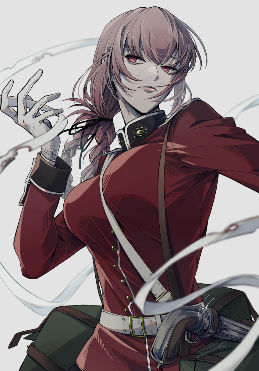 1girl, bandages, belt, braid, expressionless, fate/grand_order, fate_(series), florence_nightingale_(fate)