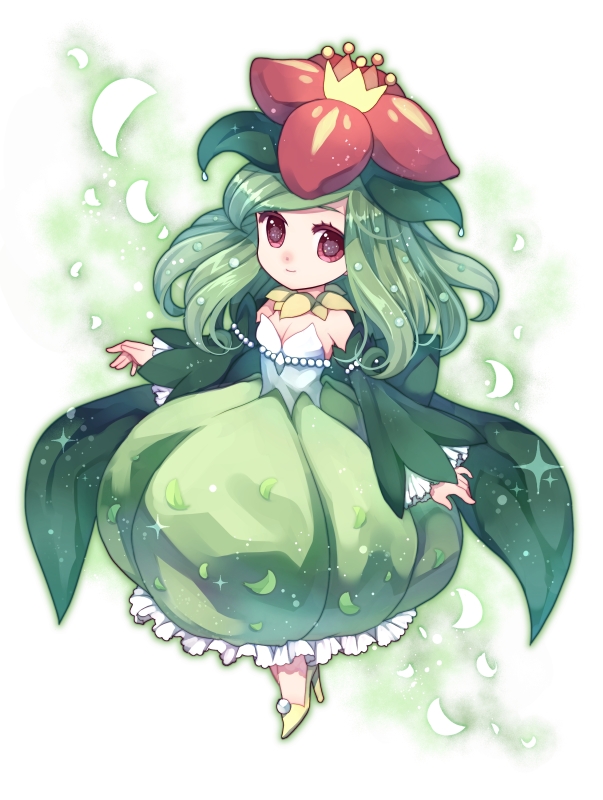 crown, flower, high_heels, lilligant, personification, pokemon, pokemon_(game), pokemon_black_and_white, pokemon_bw, red_eyes, shoes, wasabi_(artist), wasabi_(sekai)