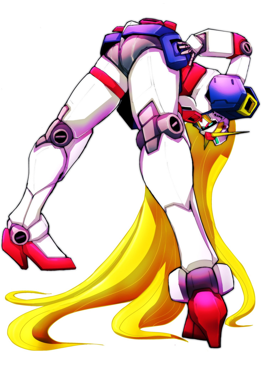 ass, blonde_hair, g_gundam, green_eyes, gundam, highres, kuroiwa_cookie, long_hair