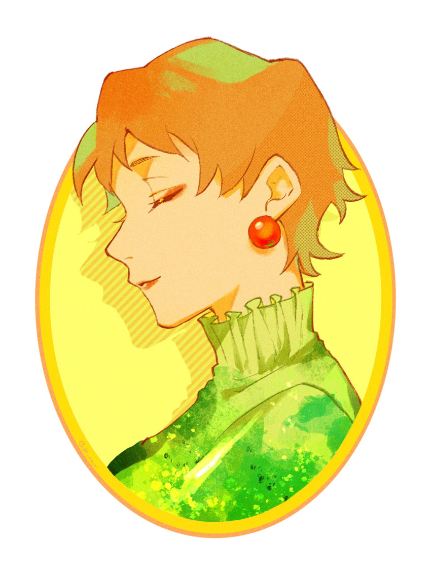 1girl, closed_eyes, closed_mouth, drop_shadow, earrings, eyelashes, eyeliner, frilled_shirt_collar