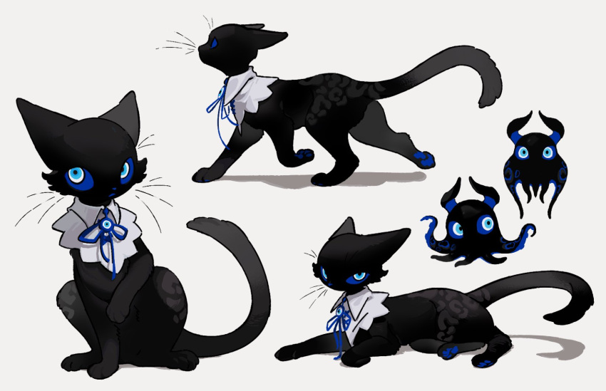 animal, animal_focus, blue_eyes, blue_sclera, bul_(moiko), capelet, cat, collared_capelet
