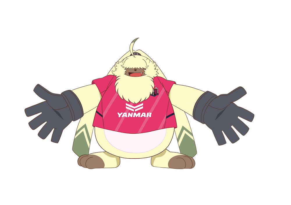 ahoge, angoramon, archived_source, belt, black_gloves, cerezo_osaka, clothes_writing, diagonal-striped_shirt