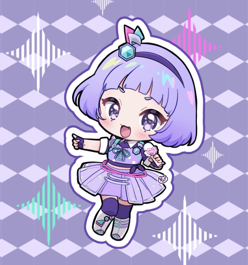 1girl, :d, blunt_bangs, boots, chibi, chii_(chi_pppuri), collared_shirt, commentary_request