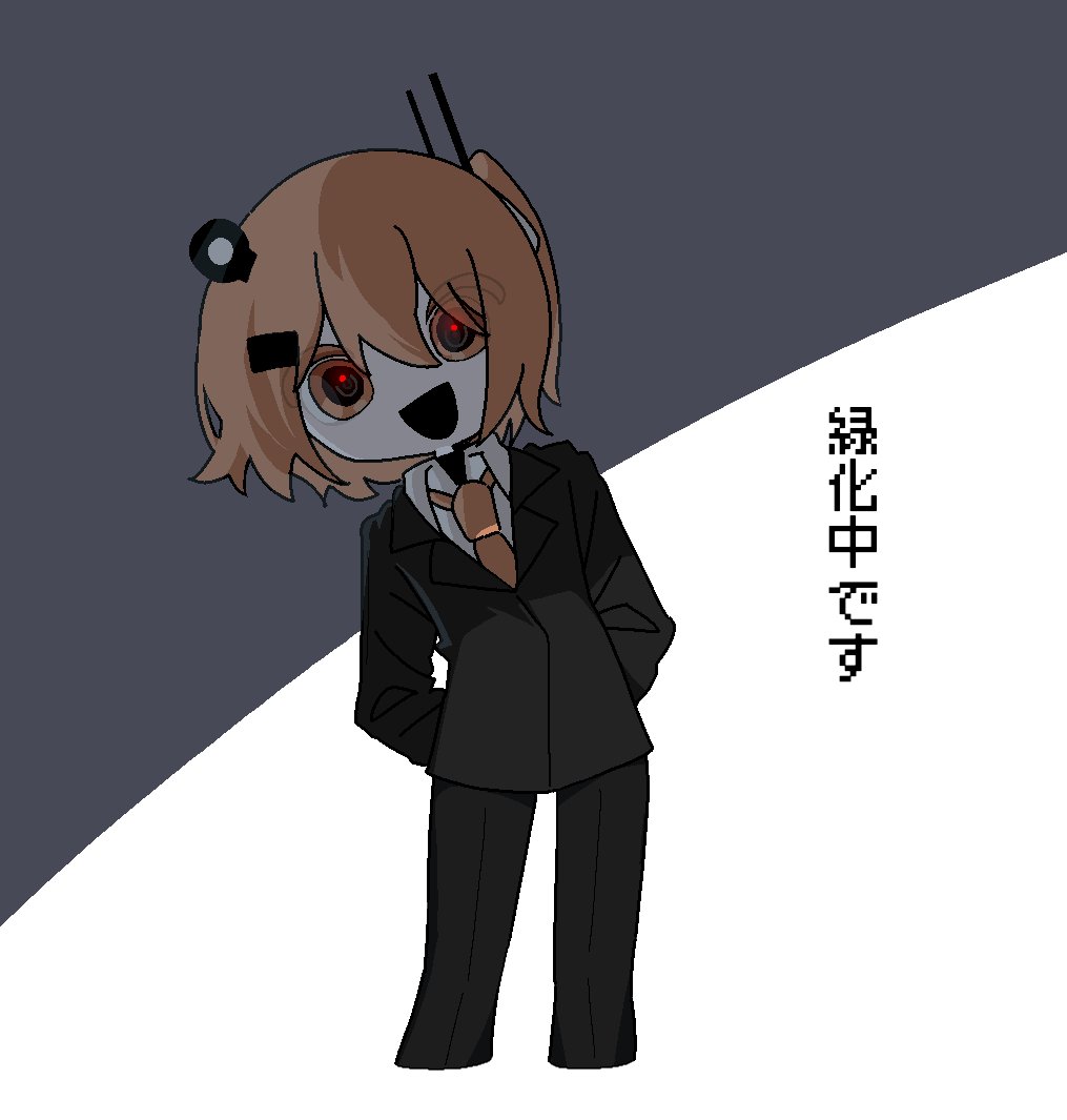 1girl, a.i._voice, adachi_rei, alternate_costume, arms_behind_back, black_jacket, black_pants, black_suit