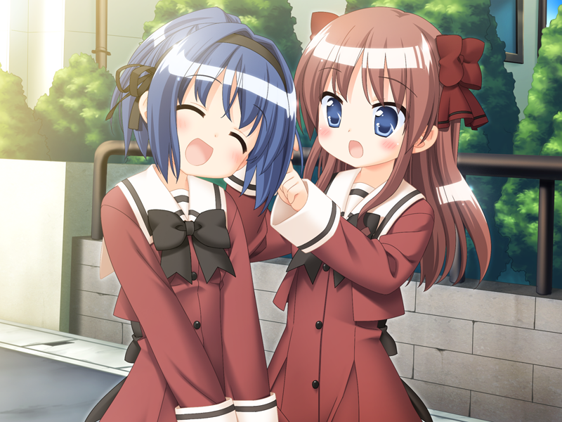 blue_eyes, blue_hair, blush, game_cg, hair_ribbon, hanahira, hanahira!, hanemura_kaori
