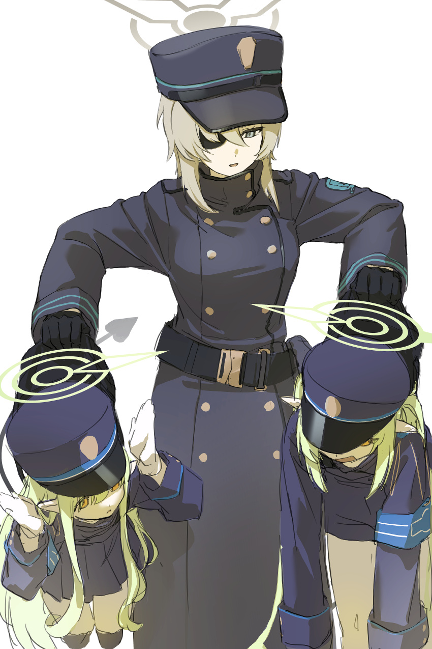 absurdres, armor, belt, black_belt, black_gloves, blonde_hair, blue_archive, blue_armor