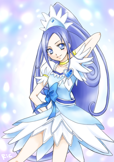 1girl, arm_behind_head, blue_bow, blue_eyes, blue_hair, bow, bracelet, breasts