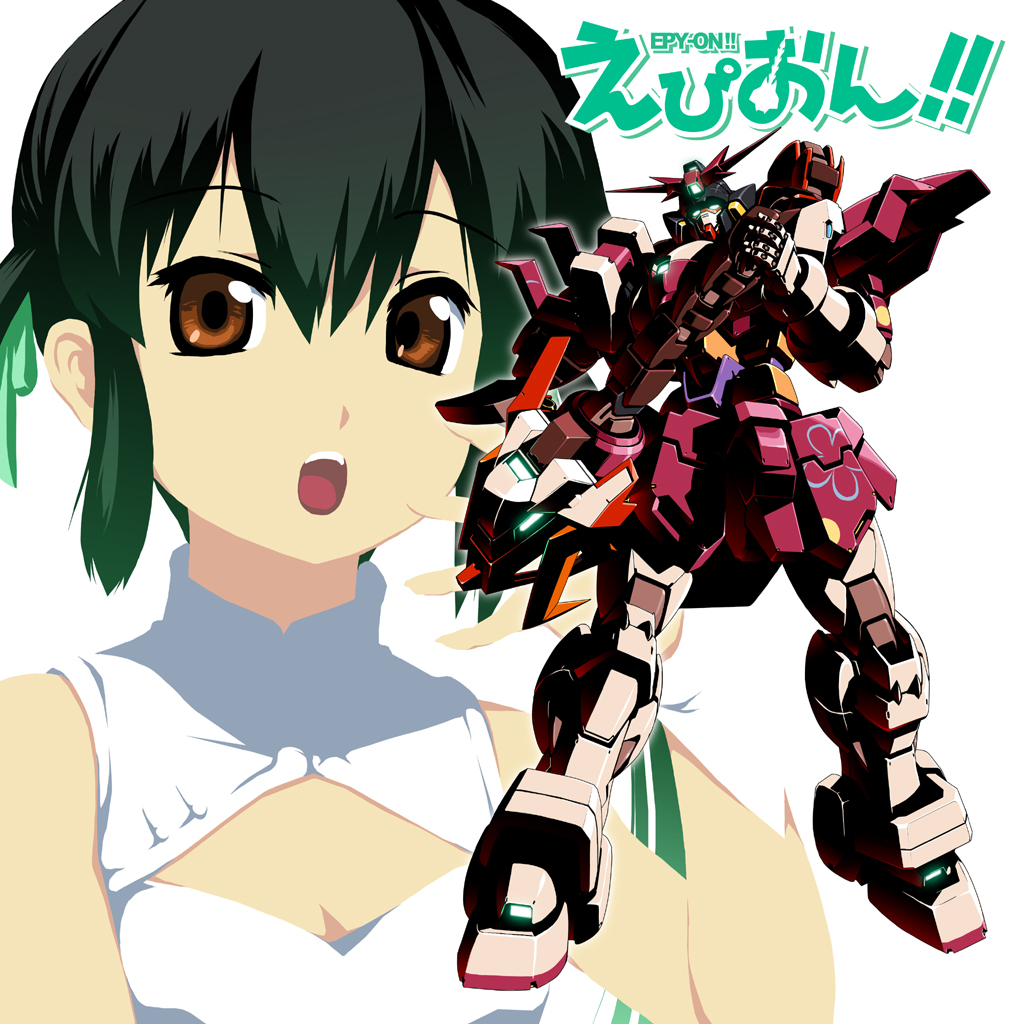 brown_hair, cleavage_cutout, guitar, gundam, gundam_wing, instrument, k-on!, kaneko_tsukasa