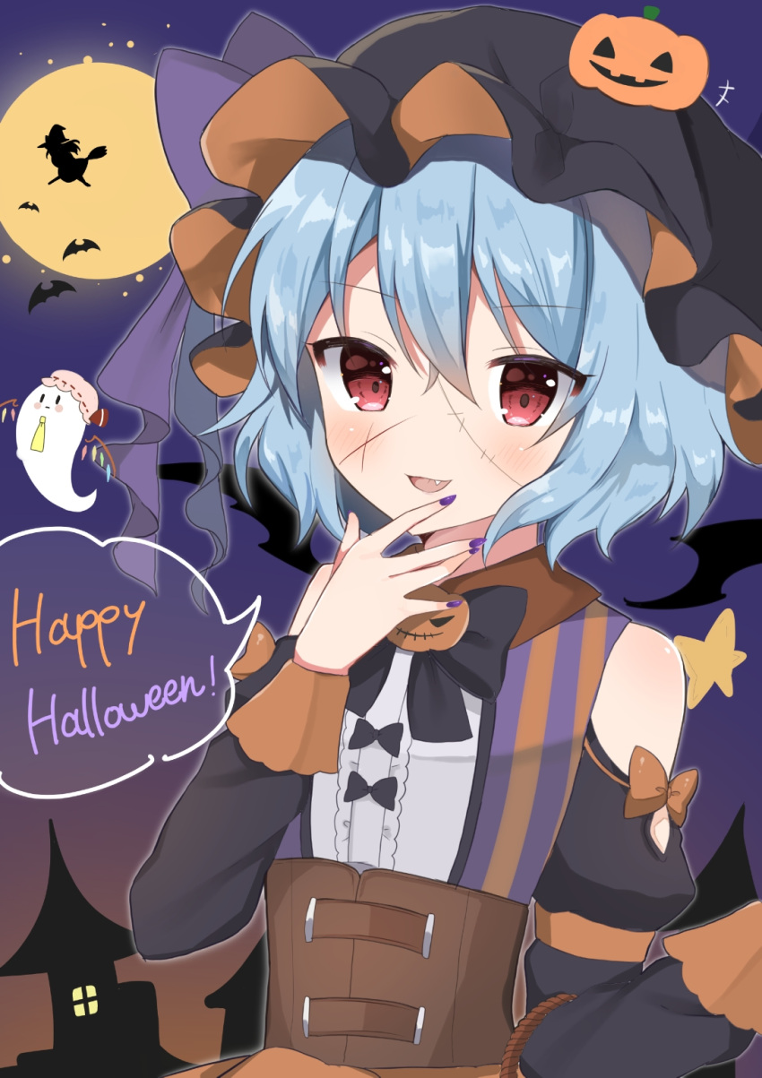 2girls, alternate_costume, bat_wings, black_bow, black_bowtie, black_hat, black_shirt, blue_hair