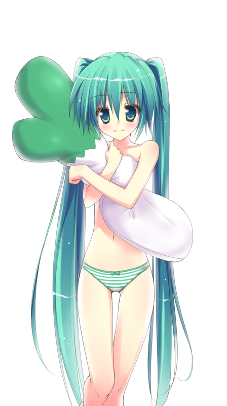 aqua_eyes, aqua_hair, bad_id, hatsune_miku, kepon, long_hair, navel, panties