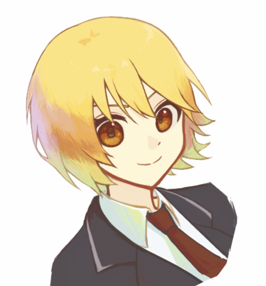 1girl, black_coat, blonde_hair, closed_mouth, coat, collared_shirt, don_quixote_(project_moon), highres