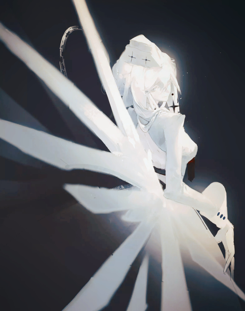 1girl, a_maretto, backless_dress, backless_outfit, bare_back, breasts, chinese_commentary, commentary