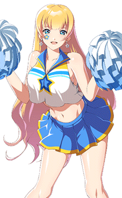 1girl, animated, animated_gif, bare_legs, bare_shoulders, blonde_hair, blue_collar, blue_eyes