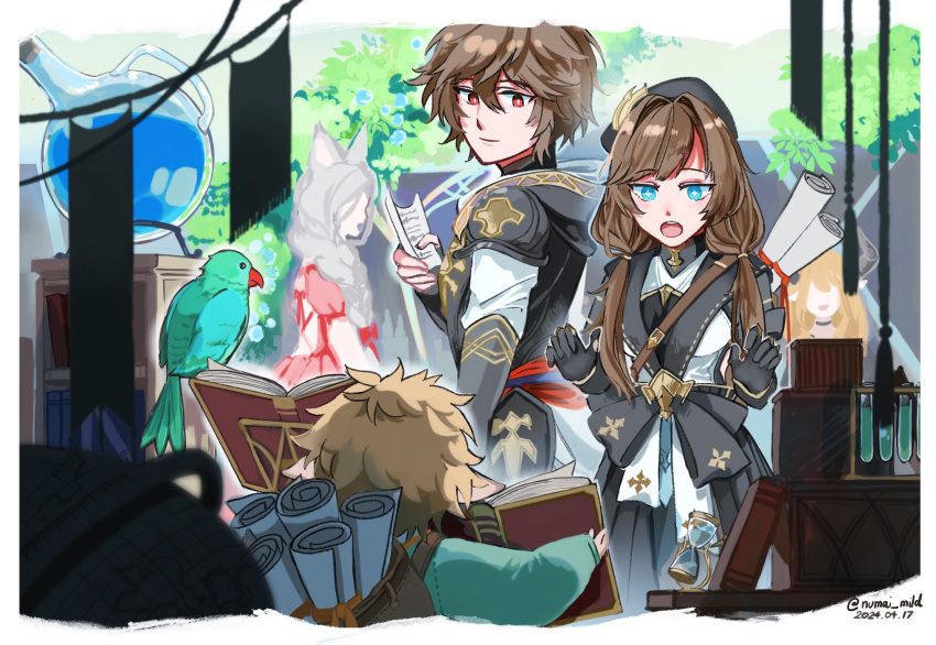 granblue_fantasy, highres, raziel_(granblue_fantasy), sandalphon_(granblue_fantasy), sierokarte, tagme