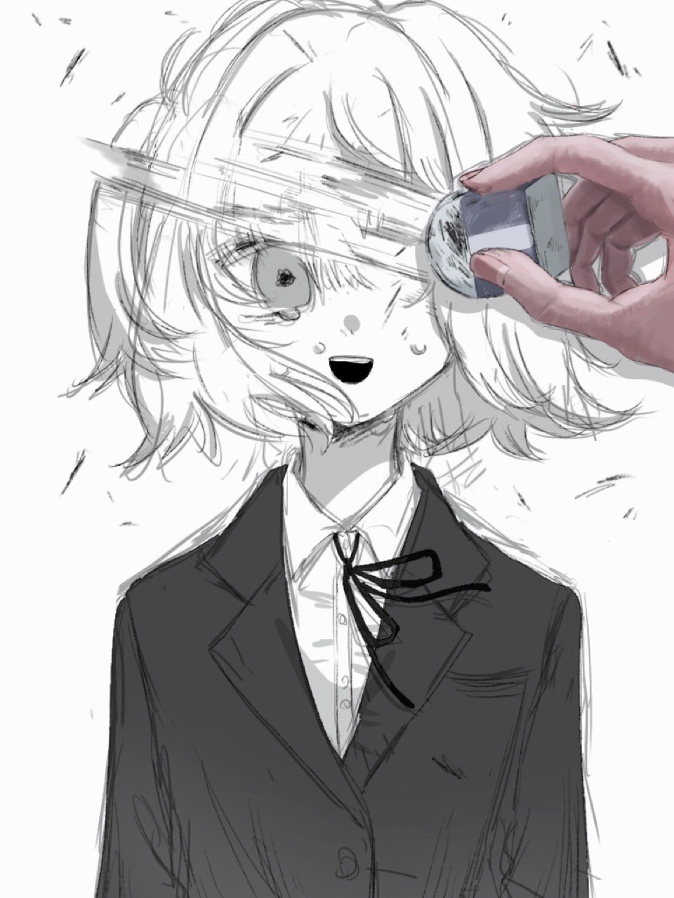 1girl, 1other, ambiguous_gender, bad_id, bad_twitter_id, blazer, collared_shirt, crying