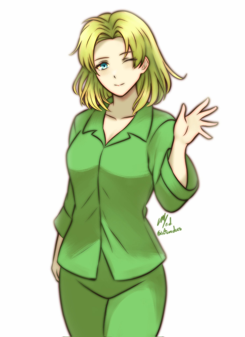 1girl, alternate_costume, blonde_hair, breasts, commission, fire_emblem, fire_emblem:_the_sacred_stones, green_eyes