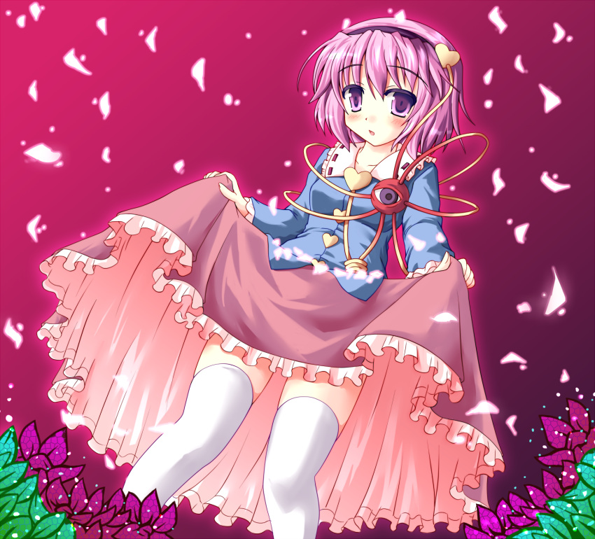 flower, hairband, heart, highres, hiiragi_tomoka, komeiji_satori, long_skirt, pink_hair
