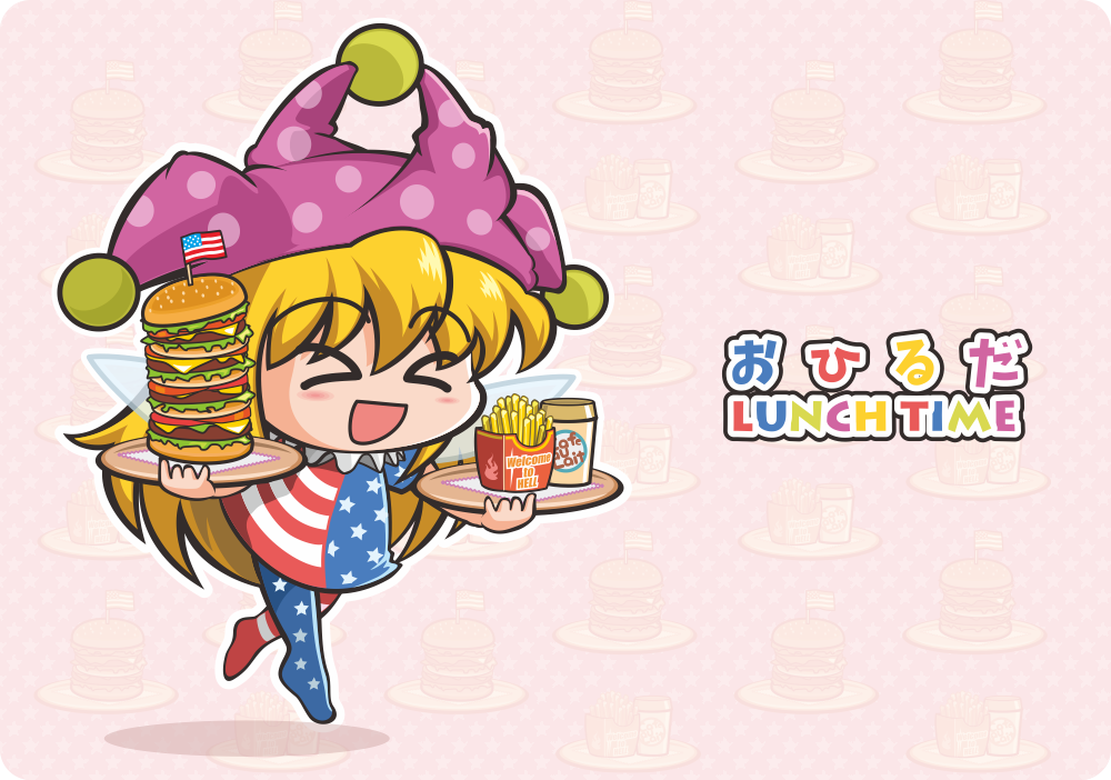 >_<, 1girl, :d, american_flag, american_flag_dress, american_flag_legwear, blonde_hair, blush