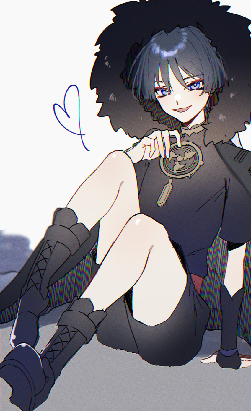 1boy, absurdres, armor, black_footwear, black_hair, blue_eyes, boots, coat