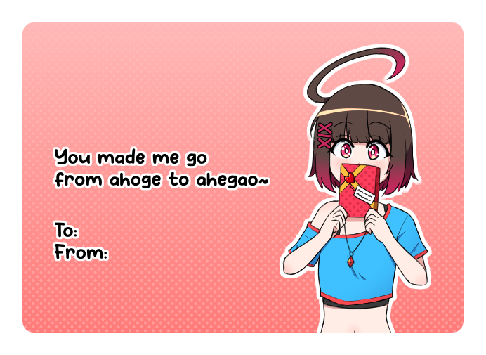 ahoge, bob_cut, brown_hair, card_(medium), commentary, cropped_shirt, crystal, english_commentary