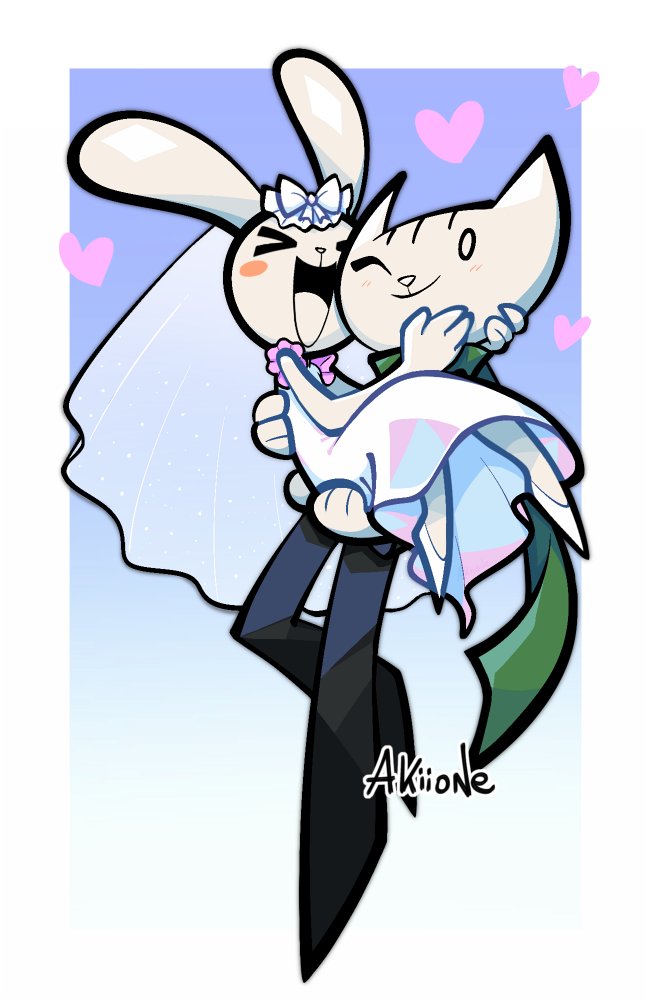 >_<, 1boy, 1girl, :d, animal_ears, artist_name, black_footwear, blue_background