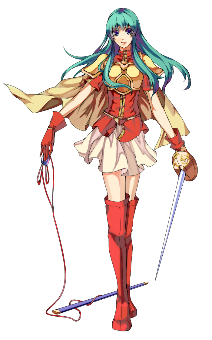 aqua_hair, armor, cape, eirika, fire_emblem, fire_emblem:_seima_no_kouseki, gloves, long_hair