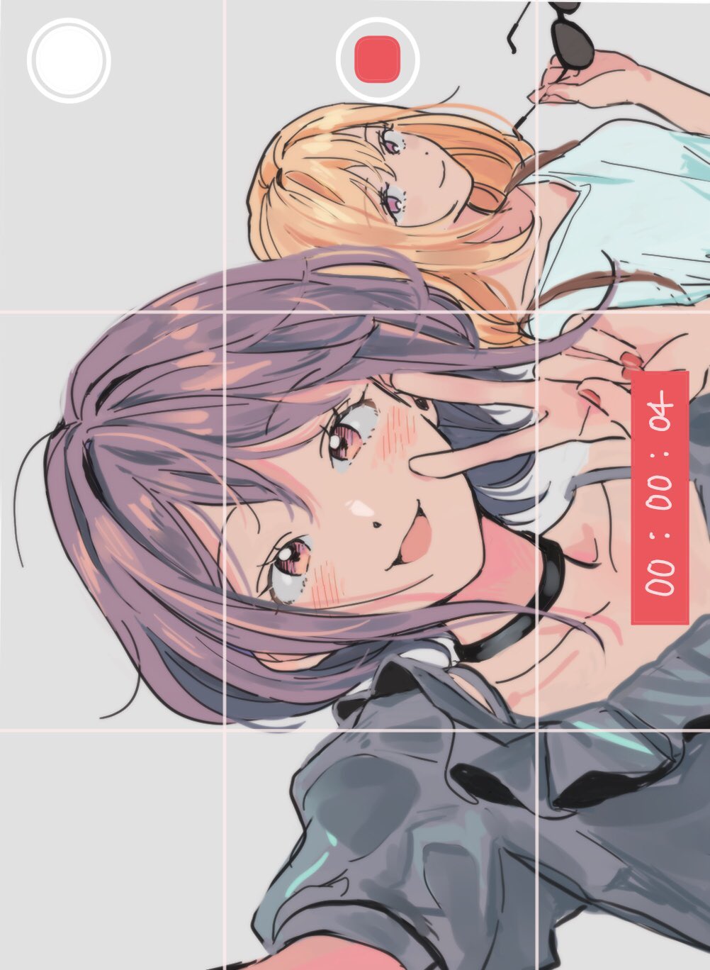 2girls, bang_dream!, bang_dream!_it's_mygo!!!!!, black_choker, blonde_hair, blush, breasts, brown_eyes