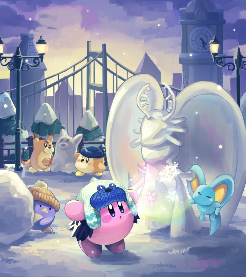 animal_ears, atsuki_(atsuki_427), awoofy, bandana, bandana_waddle_dee, blue_bandana, blush_stickers, bridge