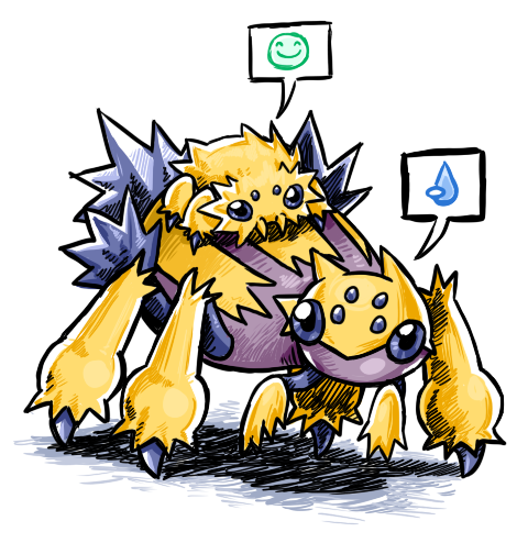 emoticon, galvantula, joltik, lowres, no_humans, pokemon, pokemon_(creature), pokemon_(game)