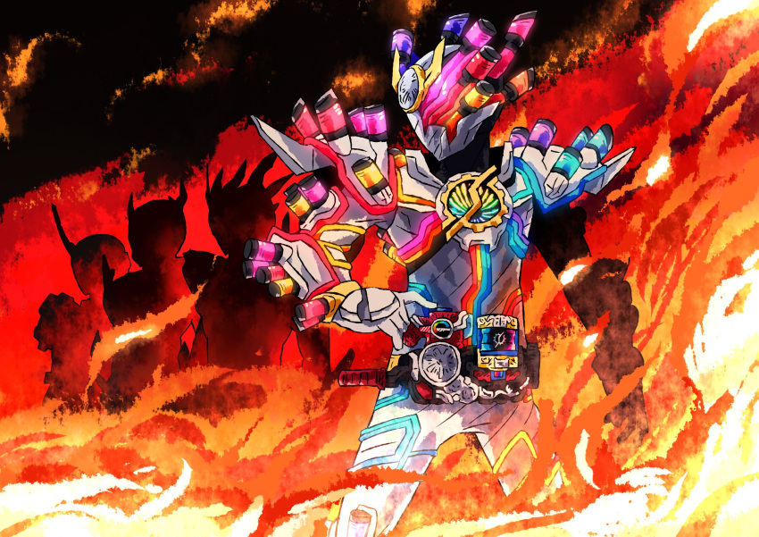 4boys, armor, black_armor, blizzard_knuckle, bodysuit, build_driver, crocodile, crocodilian