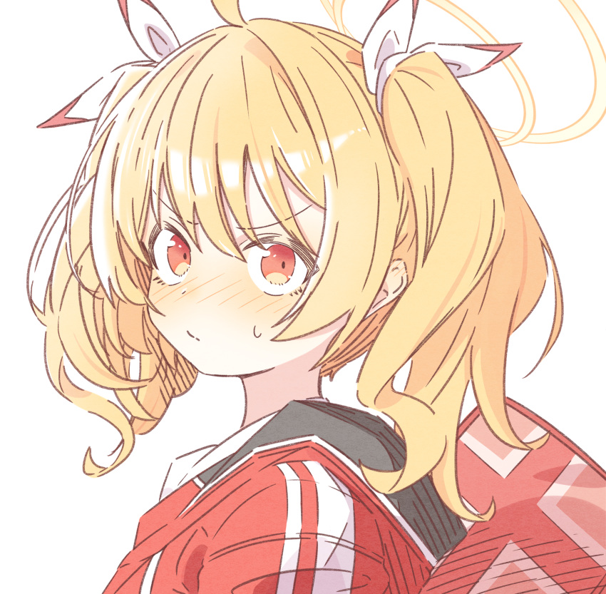 1girl, 2657314861, ahoge, bag, blonde_hair, blue_archive, blush, brown_eyes