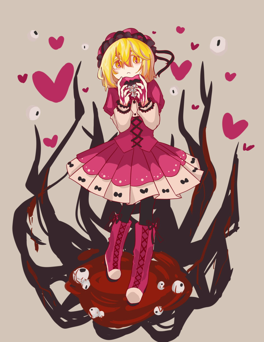 1girl, :<, black_pantyhose, boots, closed_mouth, cosplay, don_quixote_(project_moon), electricleaf