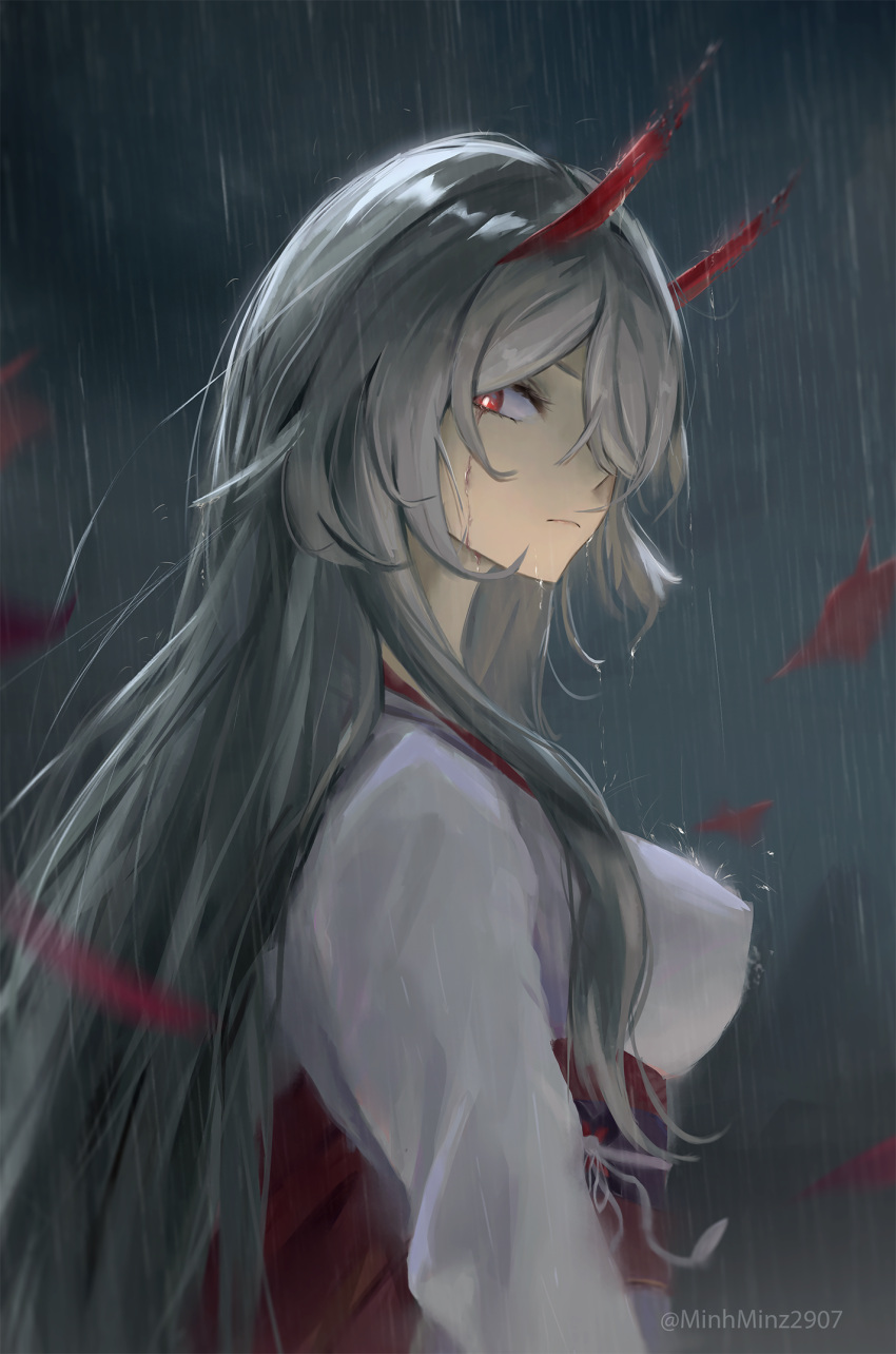 1girl, acheron_(honkai:_star_rail), acheron_(izumo)_(honkai:_star_rail), artist_name, breasts, closed_mouth, crying, crying_with_eyes_open