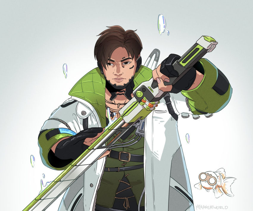 1boy, apex_legends, artist_name, biwon_blade, black_eyes, black_gloves, black_shirt, brown_hair