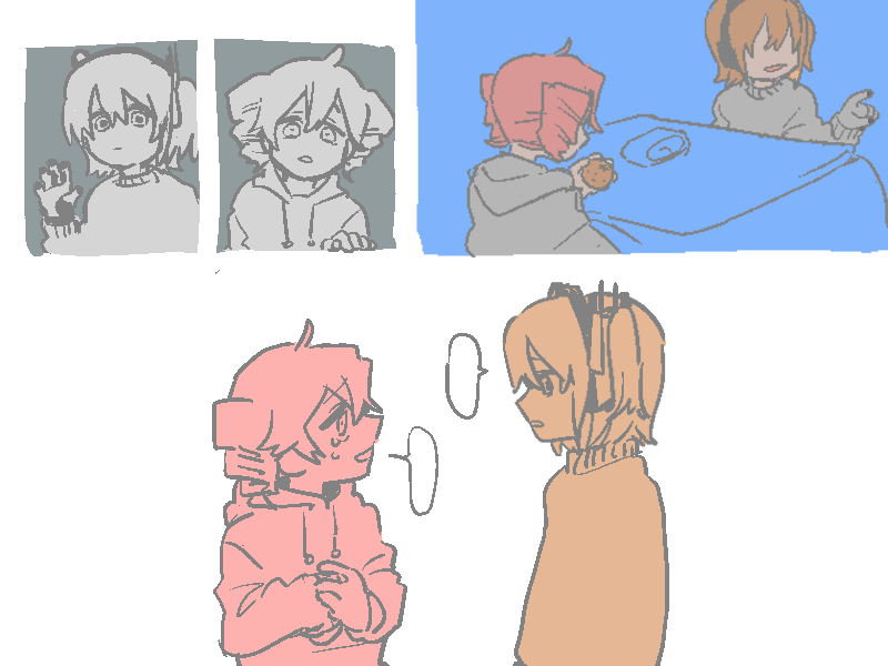 2girls, a.i._voice, adachi_rei, ahoge, alternate_costume, atsuko_(222atuko), blank_speech_bubble, crying