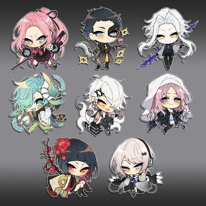 arashi_(forever_7th_capital), black_hair, blue_eyes, blue_hair, ceres_(forever_7th_capital), character_request, closed_mouth, forever_7th_capital