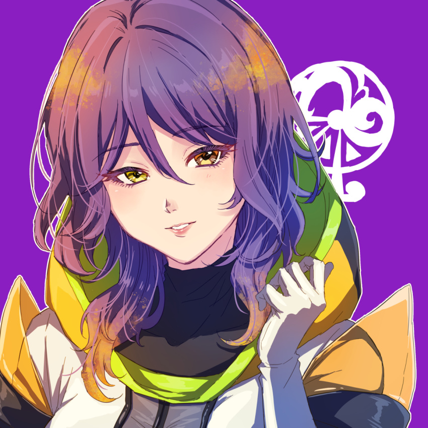 1girl, 24mbb, brown_eyes, gina_(gnosia), gloves, gnosia, hair_between_eyes, heterochromia